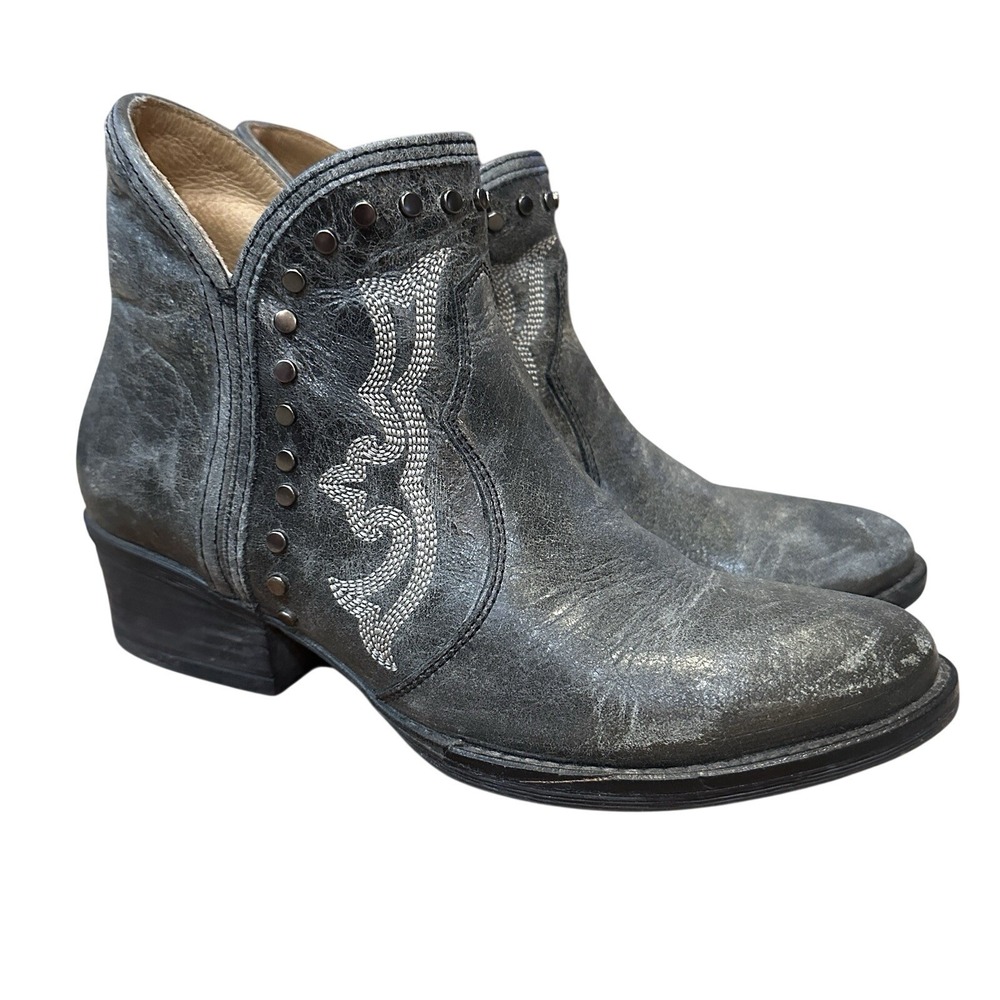 Sterling River Boots Western Ankle Booties Women's Size 9.5M Gray Festival Boho